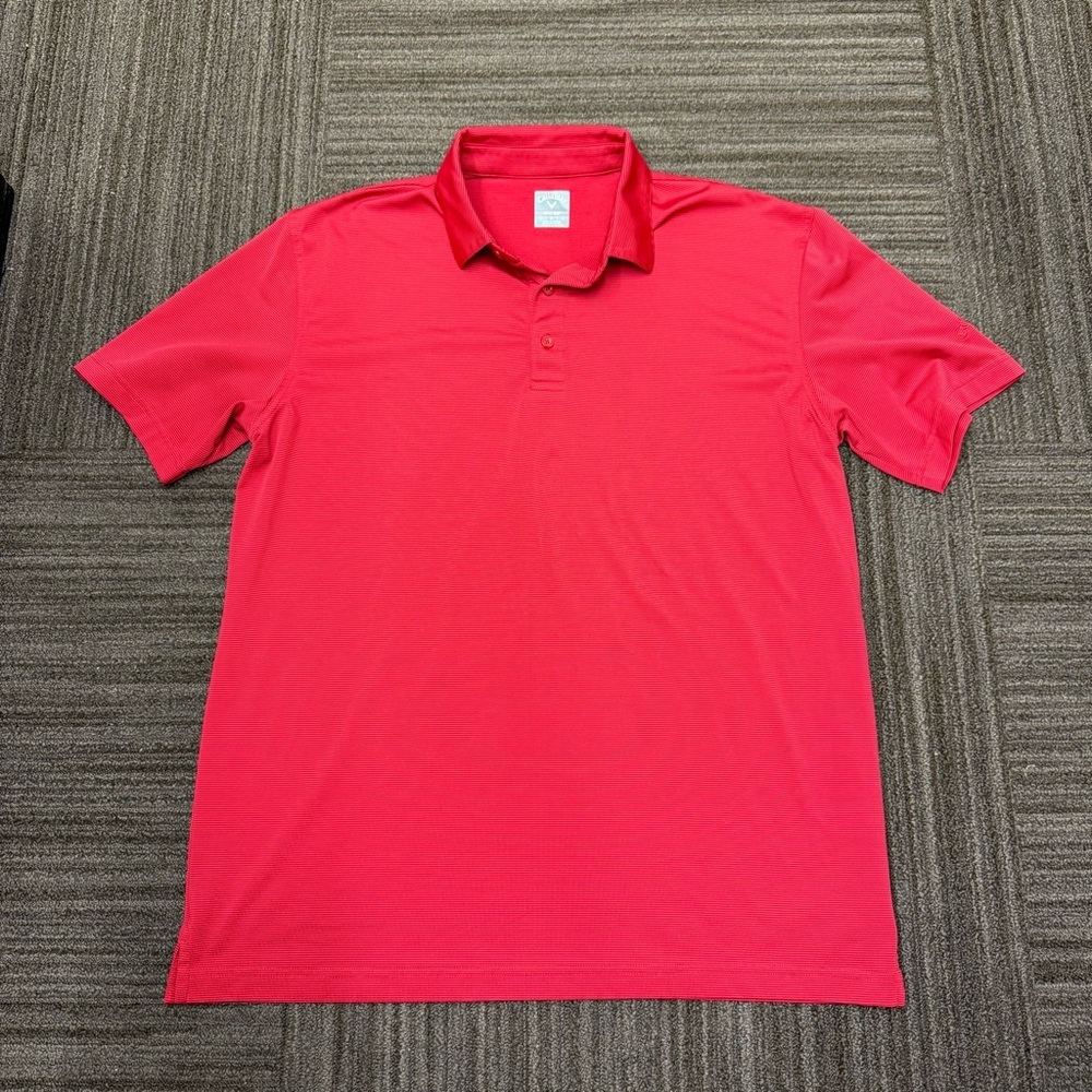 Callaway Vibrant Red Polo Shirt Collared Golf Preppy